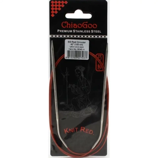 ChiaoGoo Knit Red ergonomické fixní kruhové jehlice 100 Cm 3,5mm
