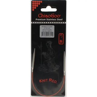 ChiaoGoo Knit Red ergonomické fixní kruhové jehlice 23 Cm 3,75mm
