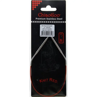ChiaoGoo Knit Red ergonomické fixní kruhové jehlice 30 Cm 3,75mm