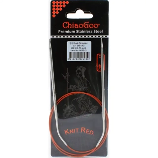 ChiaoGoo Knit Red ergonomické fixní kruhové jehlice 80 Cm 3,75mm