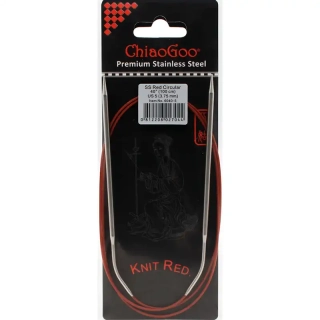 ChiaoGoo Knit Red ergonomické fixní kruhové jehlice 100 Cm 3,75mm