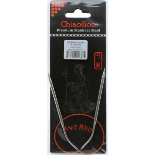ChiaoGoo Knit Red ergonomické fixní kruhové jehlice 40 Cm 4mm