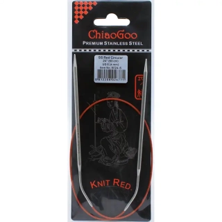 ChiaoGoo Knit Red ergonomické fixní kruhové jehlice 60 Cm 4mm