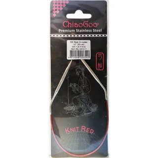 ChiaoGoo Knit Red ergonomické fixní kruhové jehlice 30 Cm 4,5mm