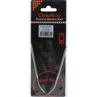 ChiaoGoo Knit Red ergonomické fixní kruhové jehlice 40 Cm 4,5mm