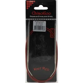 ChiaoGoo Knit Red ergonomické fixní kruhové jehlice 100 Cm 4,5mm