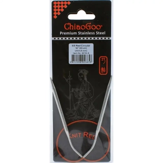 ChiaoGoo Knit Red ergonomické fixní kruhové jehlice 40 Cm 5mm