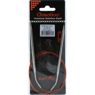ChiaoGoo Knit Red ergonomické fixní kruhové jehlice 80 Cm 5mm