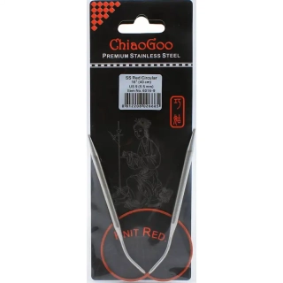 ChiaoGoo Knit Red ergonomické fixní kruhové jehlice 40 Cm 5,5mm