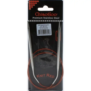 ChiaoGoo Knit Red ergonomické fixní kruhové jehlice 80 Cm 5,5mm