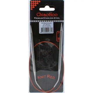ChiaoGoo Knit Red ergonomické fixní kruhové jehlice 60 Cm 6mm