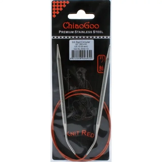 ChiaoGoo Knit Red ergonomické fixní kruhové jehlice 80 Cm 6mm