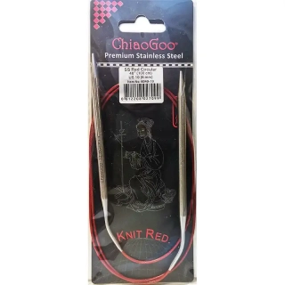 ChiaoGoo Knit Red ergonomické fixní kruhové jehlice 100 Cm 6mm