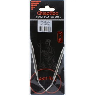 ChiaoGoo Knit Red ergonomické fixní kruhové jehlice 40 Cm 6,5mm