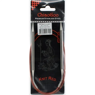 ChiaoGoo Knit Red ergonomické fixní kruhové jehlice 100 Cm 6,5mm