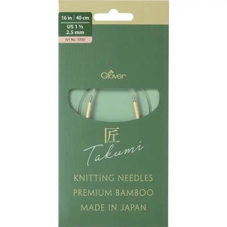 Clover kruhové otočné fixní jehlice Pro Takumi 40cm 2,5mm