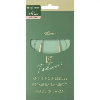 Clover kruhové otočné fixní jehlice Pro Takumi 40cm 2,75mm