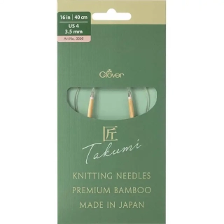 Clover kruhové otočné fixní jehlice Pro Takumi 40cm 3,5mm