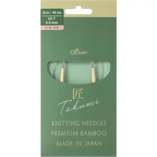 Clover kruhové otočné fixní jehlice Pro Takumi 40cm 4,5mm