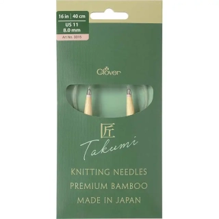 Clover kruhové otočné fixní jehlice Pro Takumi 40cm 8mm