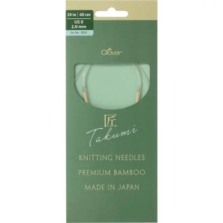 Clover kruhové otočné fixní jehlice Pro Takumi 60cm 2mm