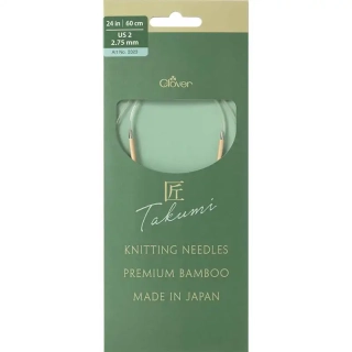 Clover kruhové otočné fixní jehlice Pro Takumi 60cm 2,75mm