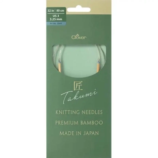 Clover kruhové otočné fixní jehlice Pro Takumi 80cm 3,25mm