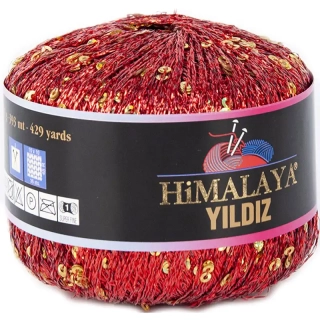 Himalaya Yildiz 58113 Červená se zlatými flitry