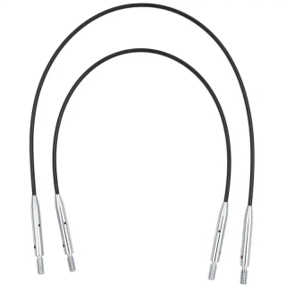 KnitPro černé lanka 13cm a 17cm se stříbrným koncem