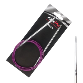 KnitPro Nova kruhové kovové fixní jehlice 4mm 150cm