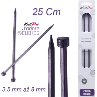 KnitPro J'adore Cubics rovné jehlice 25cm