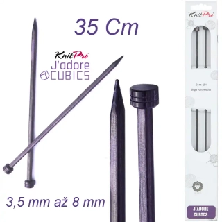 KnitPro J'adore Cubics rovné jehlice 35cm
