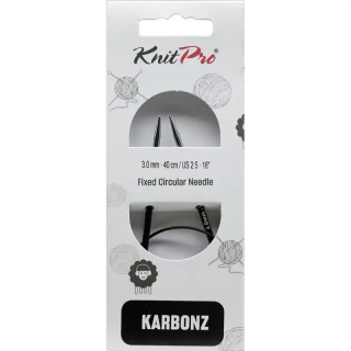 Knitpro Karbonz Fixní Kruhové jehlice 40Cm 3mm 