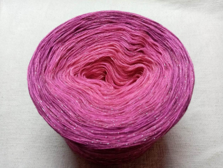 Fuchsiové ombré 3-nitka 1000m s lurexem