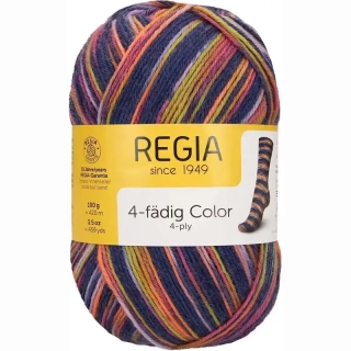 Regia 4-Ply Color 2353 blue-lime color