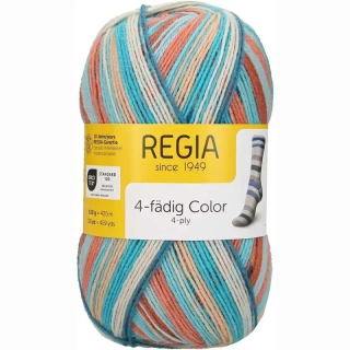 Regia 4-Ply Color 2735 apricot-emerald color