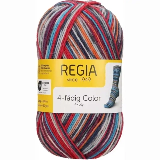 Regia 4-Ply Color 3080 raspberry-veridian color