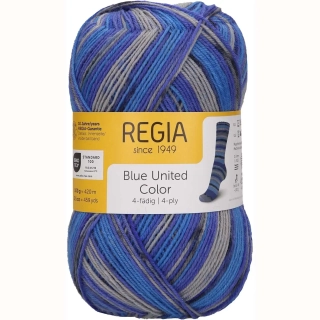 Regia 4-Ply 3221 Blue united Mosaic Blue Color