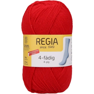 Regia 4-Ply Uni 2054 Červená 210m/50g