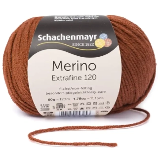 Schachenmayr Merino extrafine 120 Skořicová 107