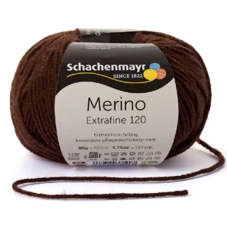 Schachenmayr Merino extrafine 120 Temně hnědá 112