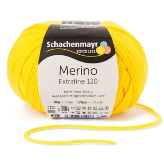 Schachenmayr Merino extrafine 120 Jasně žlutá 122