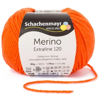 Schachenmayr Merino extrafine 120 Oranžová 125