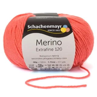 Schachenmayr Merino extrafine 120 Korálová 134