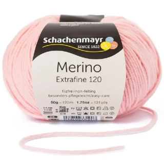 Schachenmayr Merino extrafine 120 Pudrová růžová 135