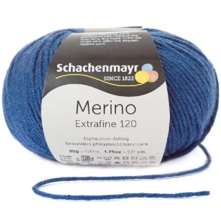 Schachenmayr Merino extrafine 120 Tmavě modrá 155