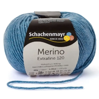 Schachenmayr Merino extrafine 120 Šedomodrý melír 156