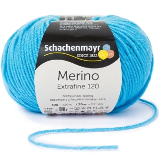 Schachenmayr Merino extrafine 120 Azurová 165