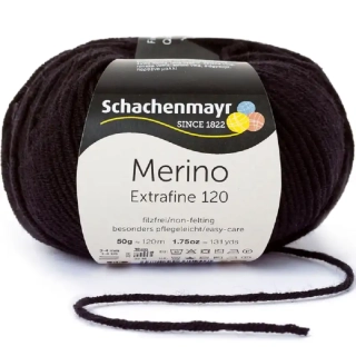 Schachenmayr Merino extrafine 120 Černá 199