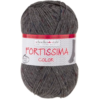 Schoeller Stahl Fortissima 4-fach color tweed  576 Tmavě šedá